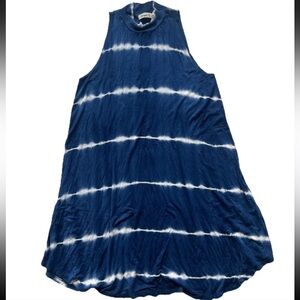 Vintage Ginger G Women’s Dress M Tie Dye Knee Length Mock Neck Summer Strapless